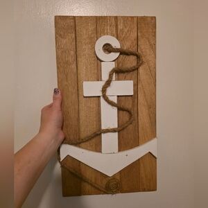 Nautical Anchor Wall Decor in White and Brown